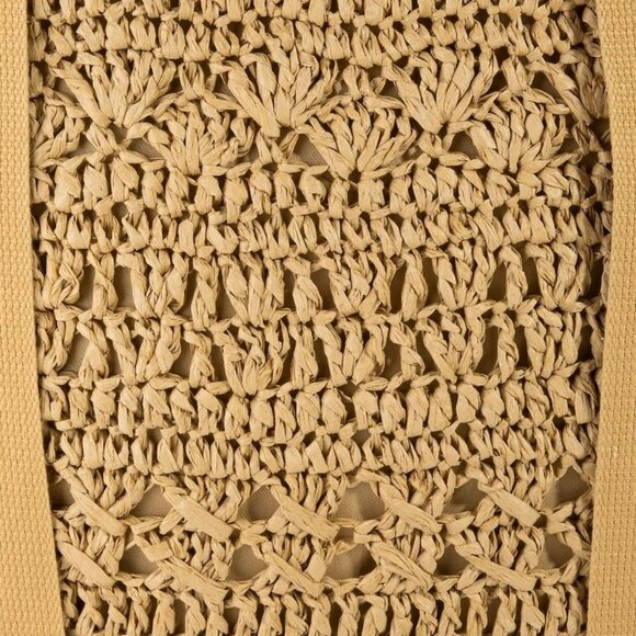 NWT Fame Large Straw Braided Tote Bag with Hat Holder - Picture 5 of 5